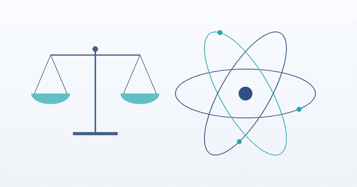 Illustration: scales of justice beside an atom symbol — Zohar Committee compensation for nuclear research workers