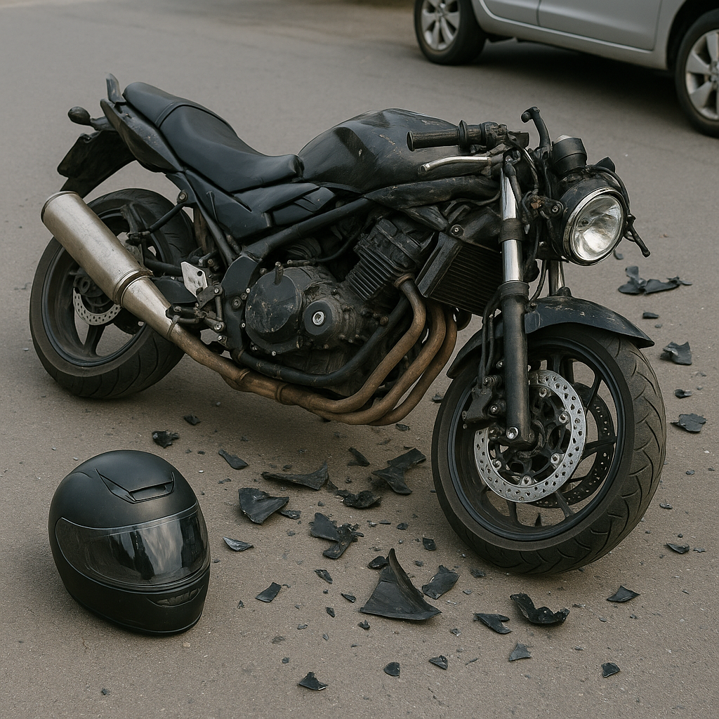 תאונת דרכים על אופנוע